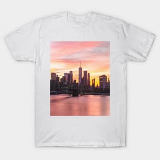 New York Beautiful Red Sunset T-Shirt